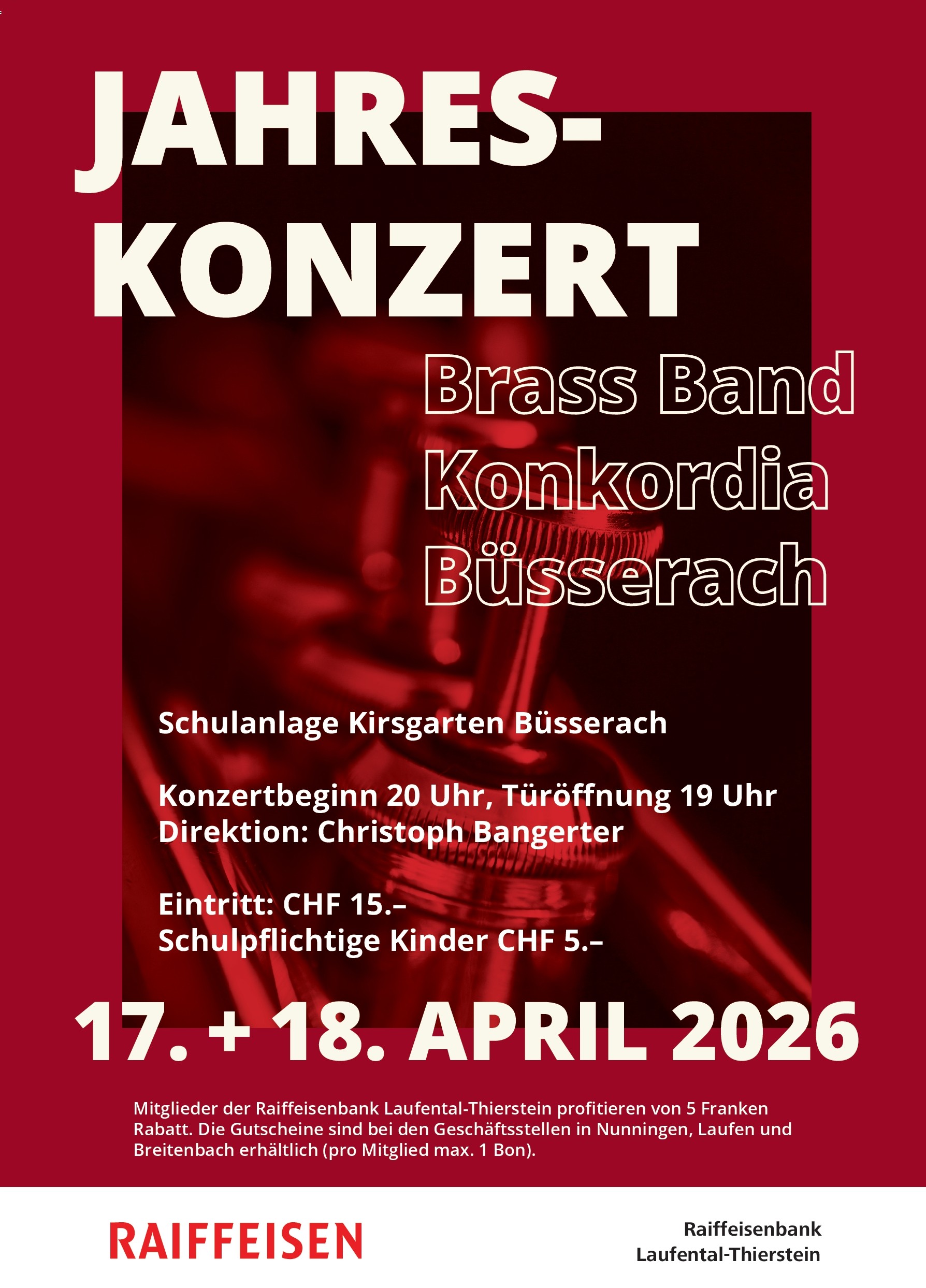 Letztes Jahreskonzert unter der Leitung von Christoph Bangerter – Abschied einer Ära mit Brass-Highlights
